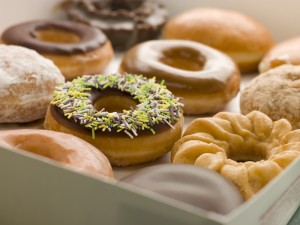 Selection Of Doughnuts In A Tray